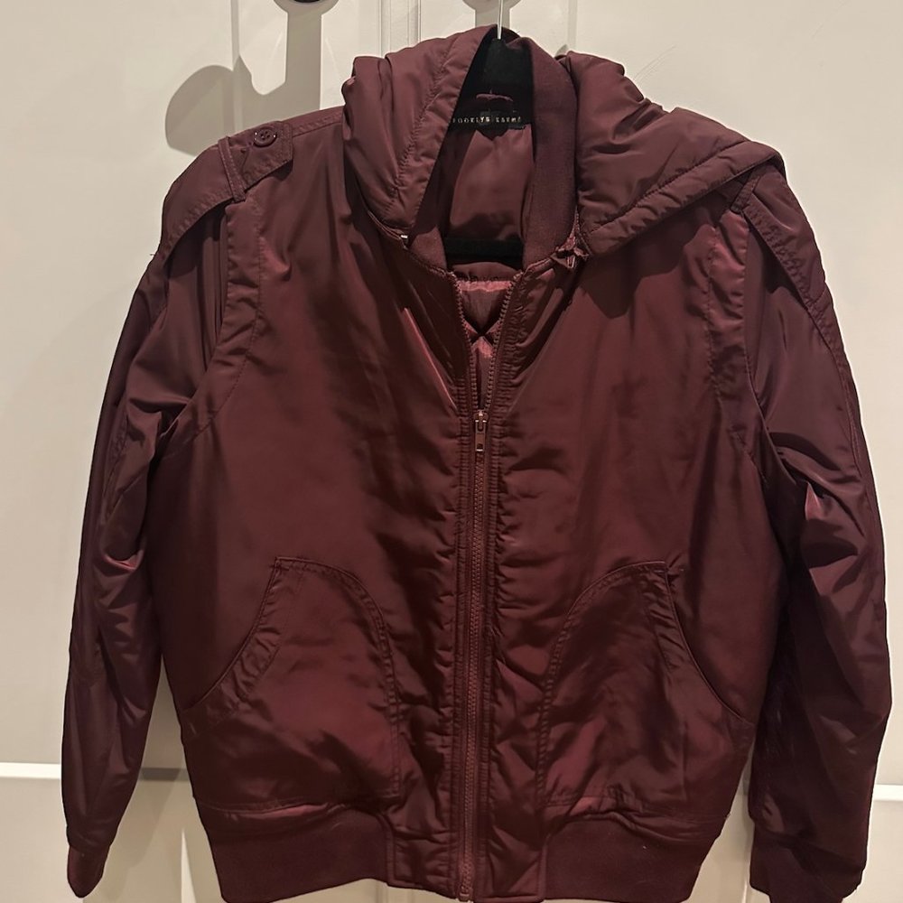 Burgundy bomber jacket